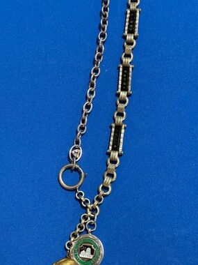 24" Vintage Necklace with Black Onyx & 2 pendants.